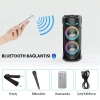 ALLY ZQS4239 Mikrofonlu Taşınabilir Dev Speaker Led Işıklı Bluetooth Hoparlör - 4inc×2/8W×2 1800mAh-(5775)