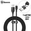 Baseus 2in1 Dual Output Cable/USB-A+Type-C İPhone 18W Hızlı Şarj Usb Kablo 1m-(5775)