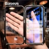 Baseus İPhone Xs Max Arkası Cam Manyetik Metal Frame Kılıf-(5775)