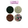 Dökme Cam Kum Boncuk (8/0) 3 mm - 4 Renk - Toplam 80 Gram - BNC419