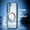 Dux Ducis Samsung S23 Plus Aimo Series MagSafe Premium Buzlu Sert PC-TPU Kılıf-(5775)