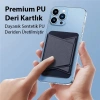 Dux Ducis Standlı Deri Cüzdan Magsafe Kartlık-(5775)