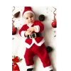 Erkek Çocuk Noel Baba Yılbaşı Kostümü Şapkalı Kemerli Bebek Kostümü