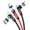 Floveme 540 Dönebilen Miknatisli Usb Sarj Kablosu 3 Baslik(iPhone+Type-C+Micro 1M-(5775)
