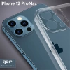 Gor İPhone 12 Pro Max 6.7 İnch Kılıf Kamera Korumalı Şeffaf Silikon Kılıf-(5775)
