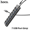Hoco HB40 7xUSB 2.0 Anahtarlı USB Hızlı Şarj ve Veri Okuyucu-(5775)