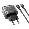 HOCO N34 PD20W USB+Type-C + Type-C Kablo Hızlı Şarj Adaptör Seti-(5775)