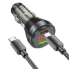 HOCO NZ12B Unimpeded PD48W USB + Type-C Araç Çakmaklı Hızlı Şarj Aleti + Type-C to Type-C Kablo-(5775)