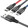 HOCO X76 3in1 Type-C + iPhone Lightning + Micro USB 2A Şarj Kablosu-(5775)