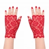Kırmızı Dantel Parmaksız Kısa Eldiven