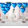 Metalize Parlak Mavi Kalp Şekilli Uçan Balon Folyo 18 İnç 45 Cm 25 Adet