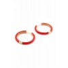 Mineli Halka Küpe - Kırmızı
