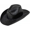 Neon Hologramlı Kovboy Model Parti Şapkası Siyah Yetişkin 39x36x14 Cm