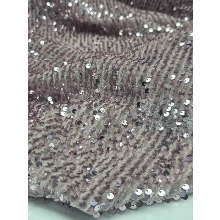 Pudra Kumaş Üzerine Pudra Pul Payet İthal Kadife