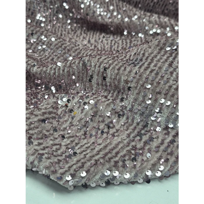 Pudra Kumaş Üzerine Pudra Pul Payet İthal Kadife