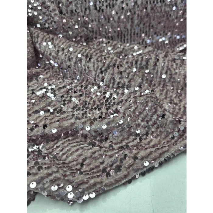 Pudra Kumaş Üzerine Pudra Pul Payet İthal Kadife