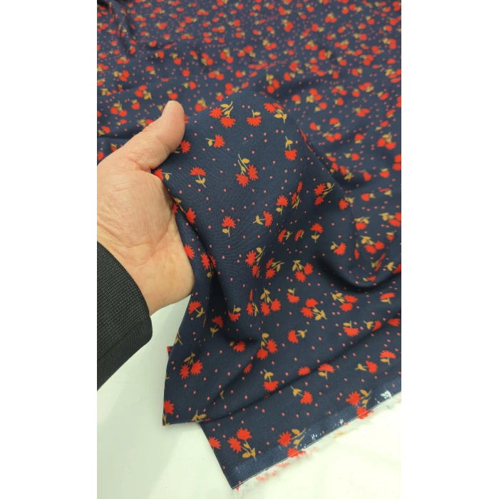 CİMCİME ÇİÇEKLER Zemin Lacivert Nar Çiçeği Çiçekler