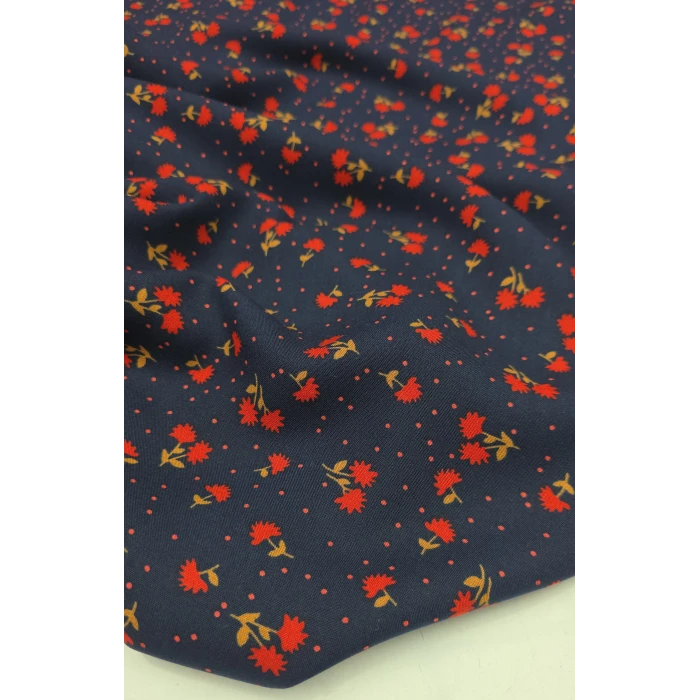 CİMCİME ÇİÇEKLER Zemin Lacivert Nar Çiçeği Çiçekler