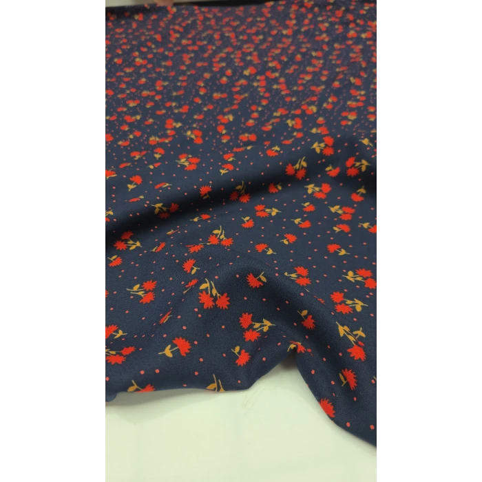 CİMCİME ÇİÇEKLER Zemin Lacivert Nar Çiçeği Çiçekler