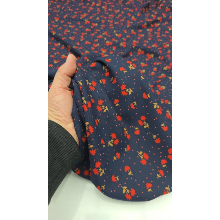 CİMCİME ÇİÇEKLER Zemin Lacivert Nar Çiçeği Çiçekler