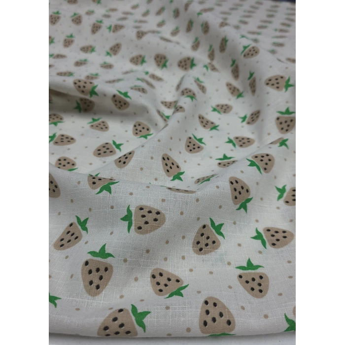 ÇİLEK DESENLİ Pamuk Ketenler