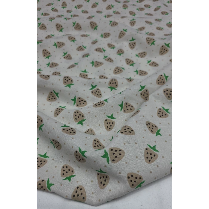 ÇİLEK DESENLİ Pamuk Ketenler