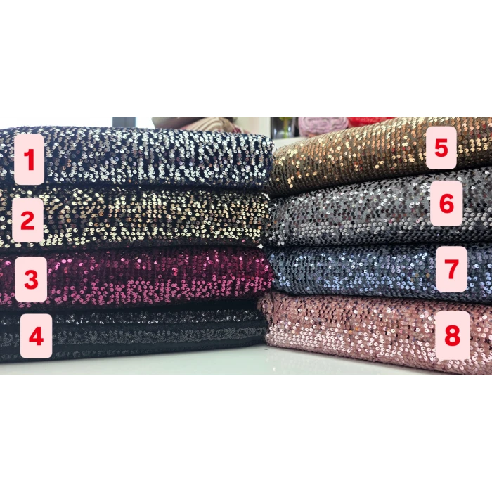 FRANSIZ KADİFELİ PUL PAYET KUMAŞLAR