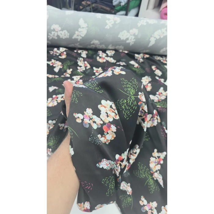 AKASYA Rayon İpek Floş Saten