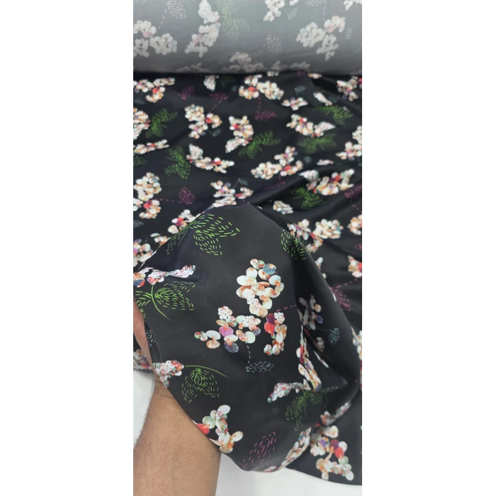 AKASYA Rayon İpek Floş Saten