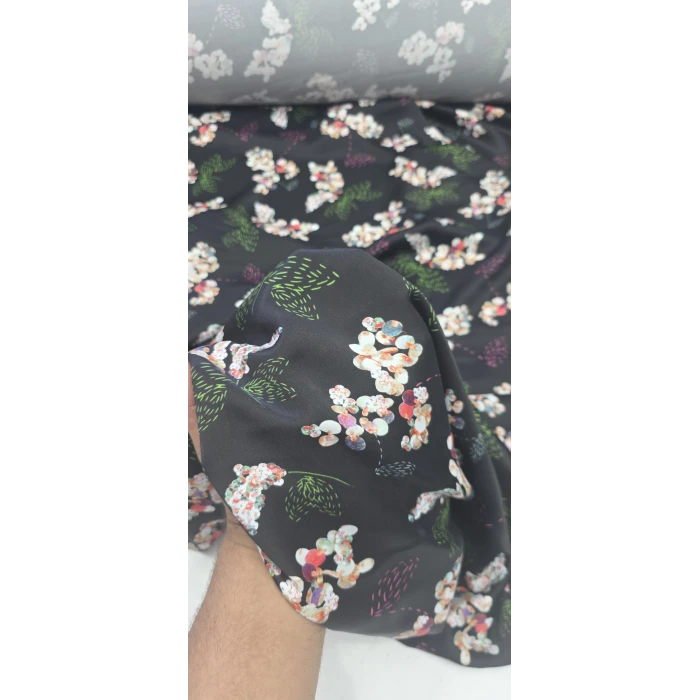 AKASYA Rayon İpek Floş Saten