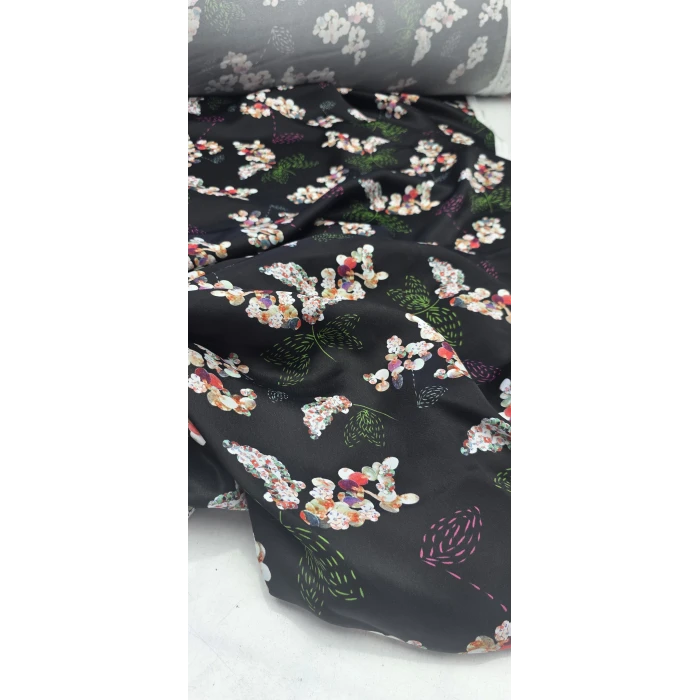 AKASYA Rayon İpek Floş Saten