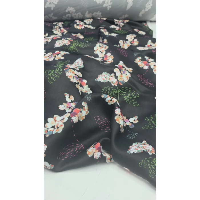 AKASYA Rayon İpek Floş Saten