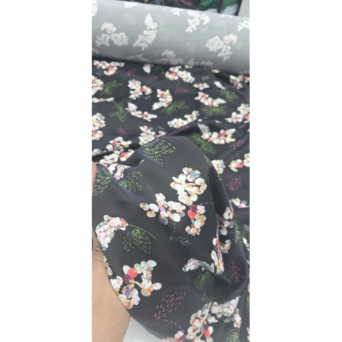 AKASYA Rayon İpek Floş Saten