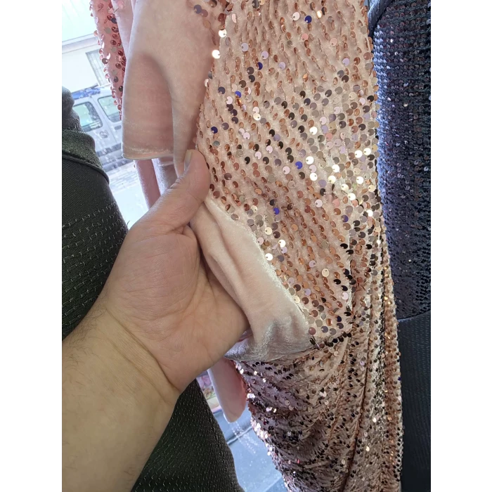 KADİFE PAYET Pudra Rengi