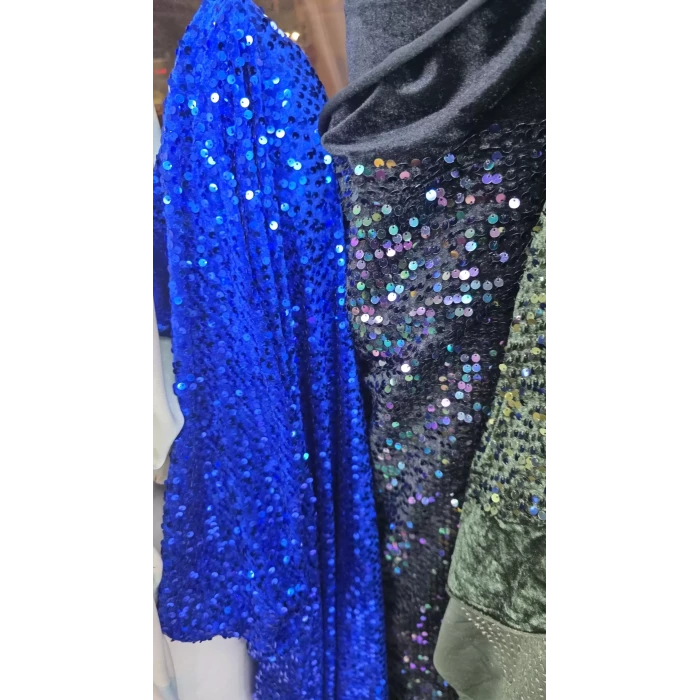 KADİFE PAYET Saks Mavi