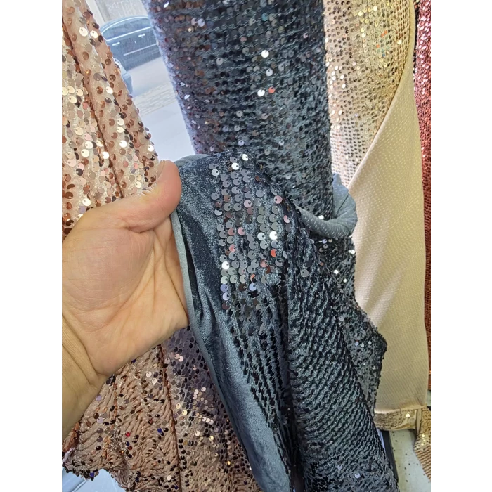 KADİFE PUL PAYET İndigo Mavi