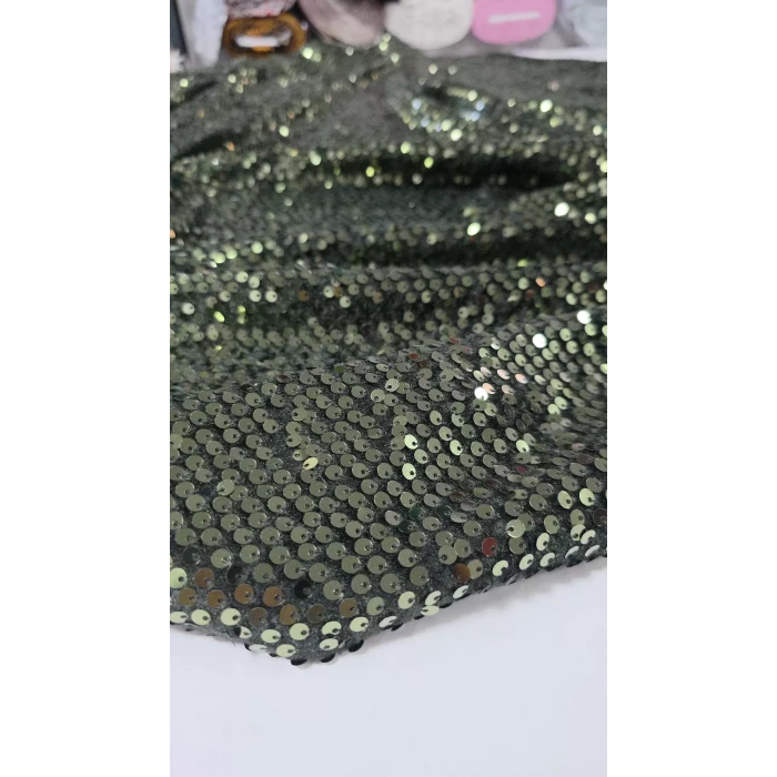 KADİFE PUL PAYET Haki Yeşili