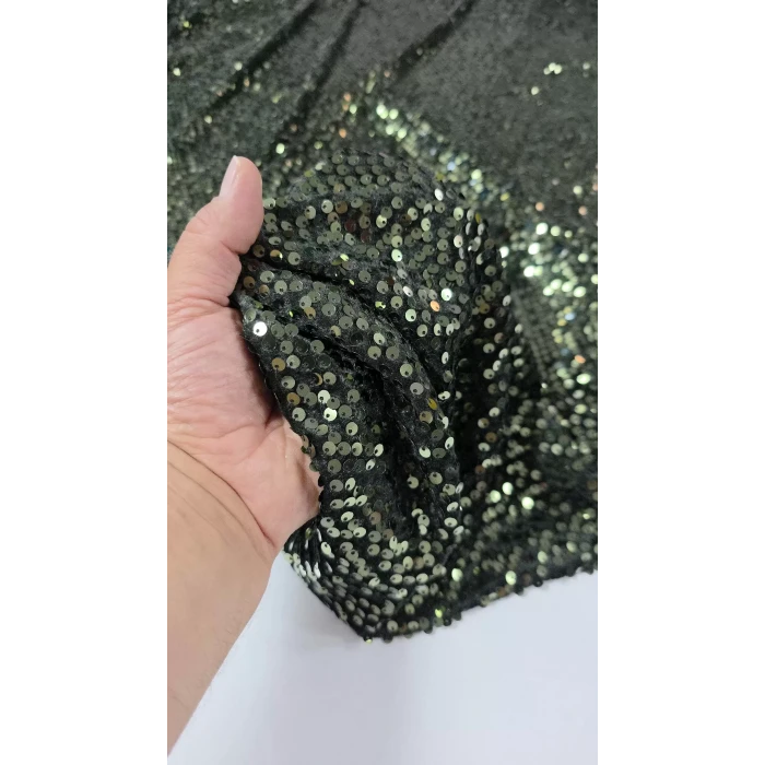 KADİFE PUL PAYET Haki Yeşili