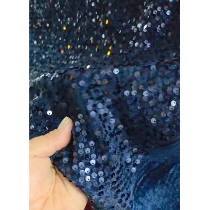 KADİFE PUL PAYET Lacivert