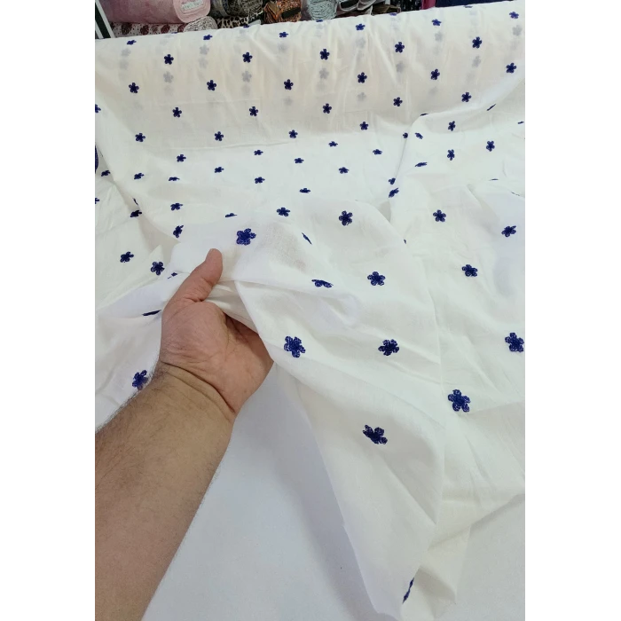 MAVİ ÇİÇEKLİ Pamuk Fisto