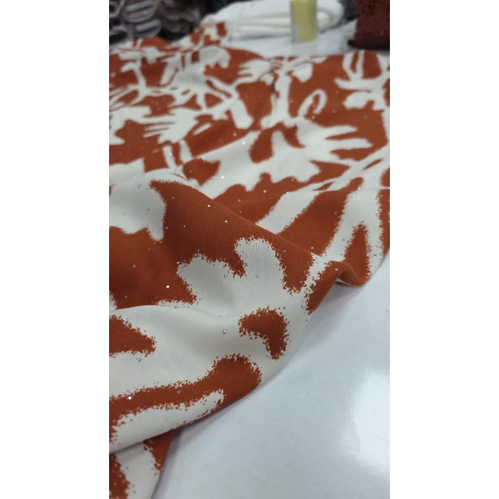 TAŞ İŞLEMELİ VİSKON Kiremit Rengi