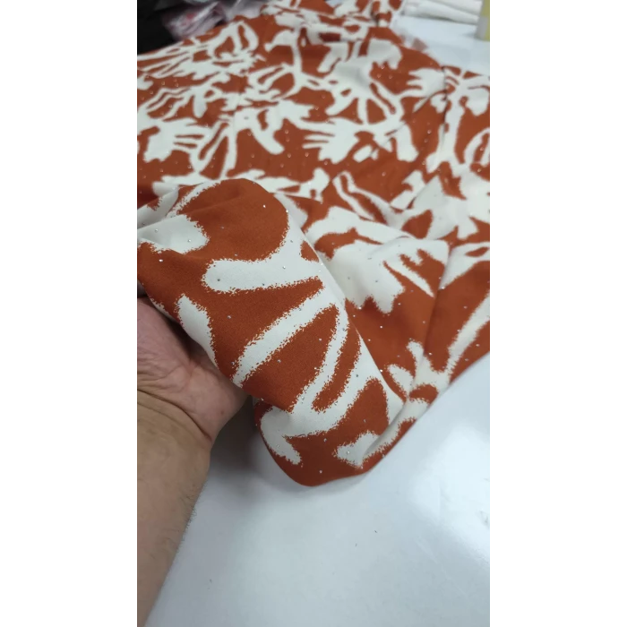 TAŞ İŞLEMELİ VİSKON Kiremit Rengi