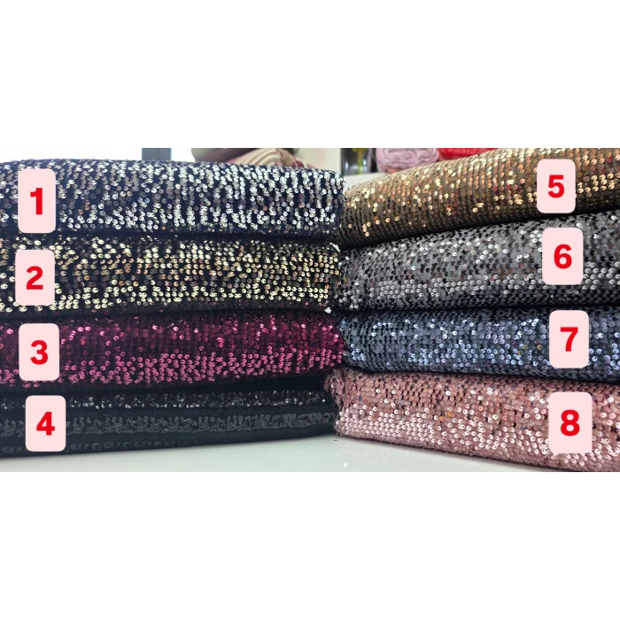 FRANSIZ KADİFELİ PUL PAYET KUMAŞLAR
