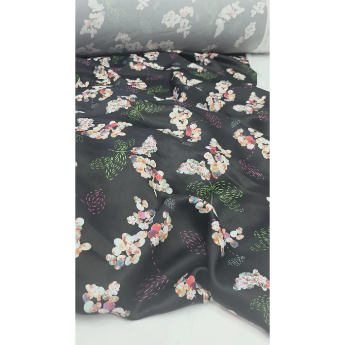 AKASYA Rayon İpek Floş Saten