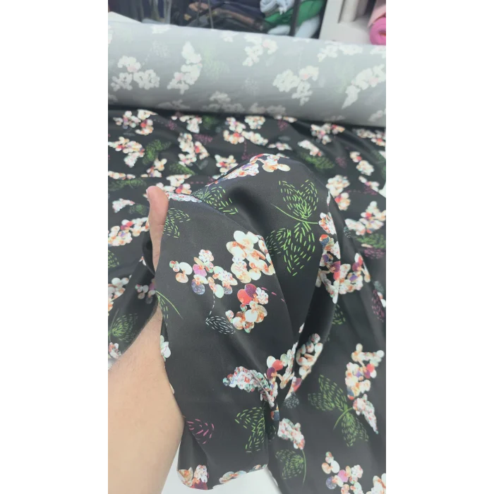 AKASYA Rayon İpek Floş Saten