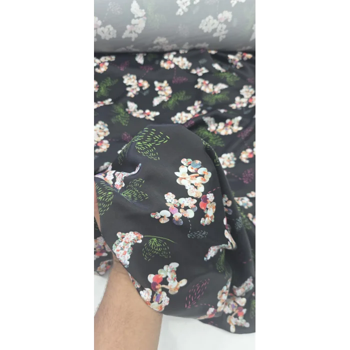 AKASYA Rayon İpek Floş Saten
