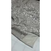Ecru Kumaş Üzerine Ecru Pul Payet İthal Kadife