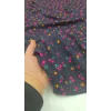 CİMCİME ÇİÇEKLER Organik Viskonlar . Zemin Lacivert Pembe-Sarı Çiçekler