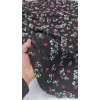 GÜL-AKASYA Organik Viskon. Zemini Simsiyah Beyaz Akasya