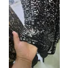 KADİFE PUL PAYET Zemini Siyah Gümüş Pullu